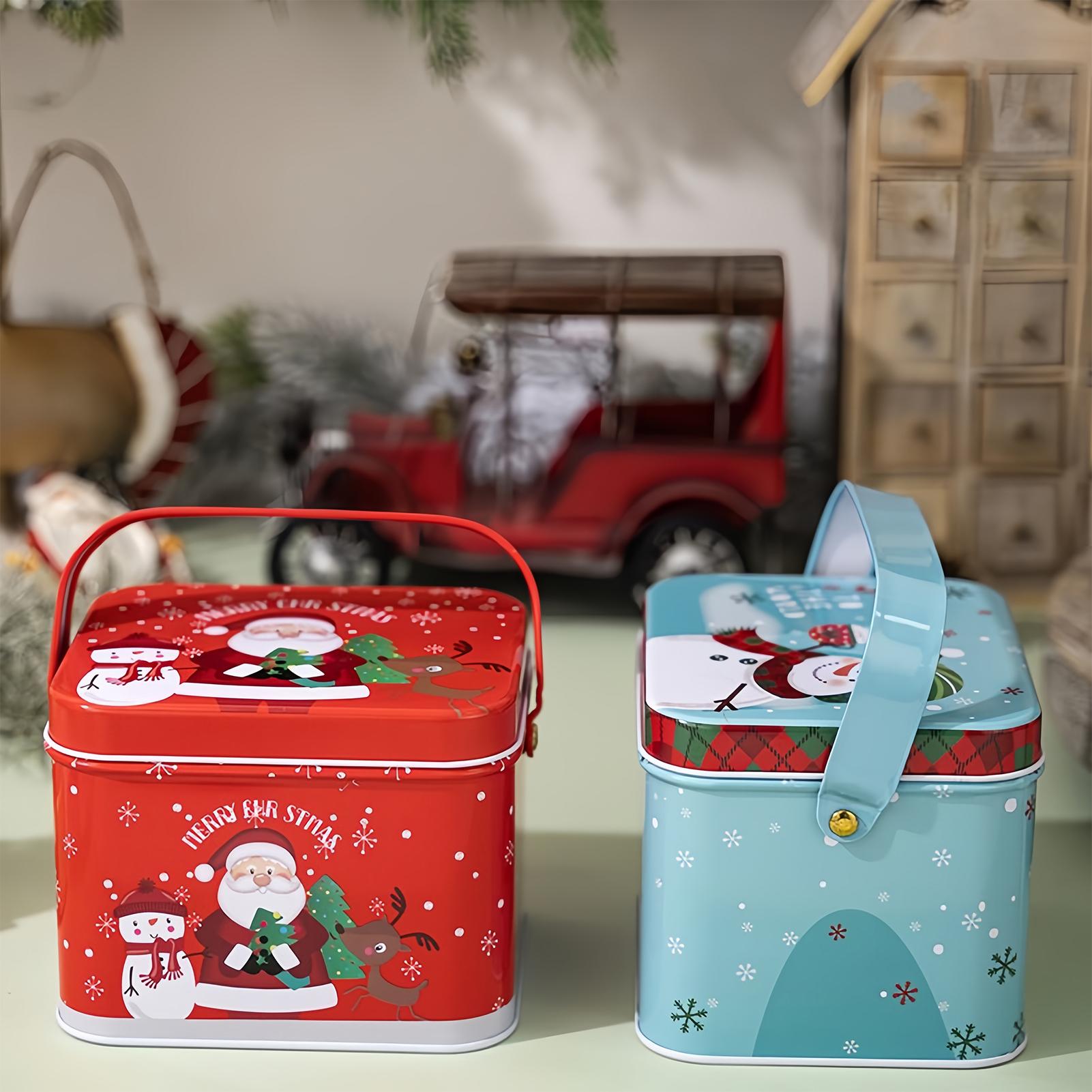 クリスマス缶 6個セット ハンドル付きメタル製 空のキャンデ - Chocolate Snack のレビューと価格